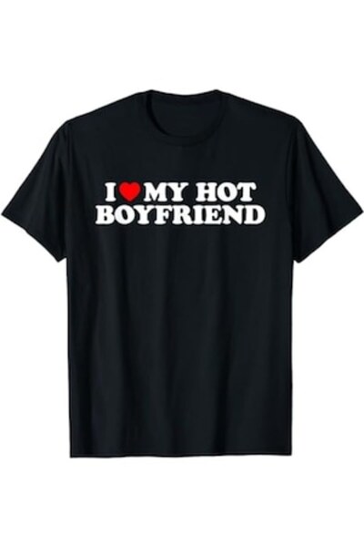 OEM Γυναικείο T-shirt - I LOVE MY HOT BOYFRIEND (εκτύπωση στην πλάτη)
