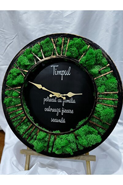 OEM TIME clock, decorated with lichens, 40cm