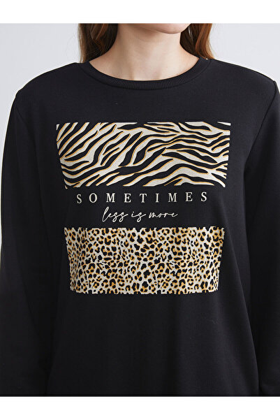 LC Waikiki Γυναικείο φούτερ με σχέδιο λεοπάρ