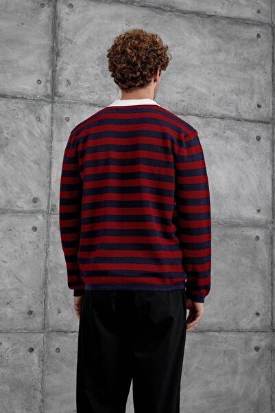 NOMARC Red Gst Buttoned Polo Neck Knitwear