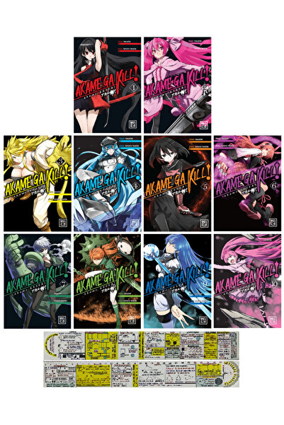 Destek Yayınları Akame Ga Kill 1-2-3-4-5-6-7-8-9-10. Ciltler Manga Seti + Mat...