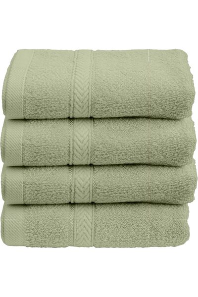 Hotel Linen Klub 4-Piece 40×70 cm Dark Green Hand Towel Set - 100% Terry Cotton 480gsm
