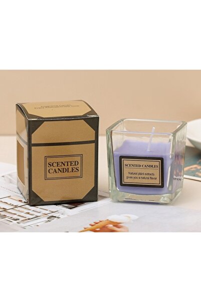 Flippy Scented Candle in Transparent Glass, Lavender, 4.8 x 5.4 x 5.5 cm, Purple