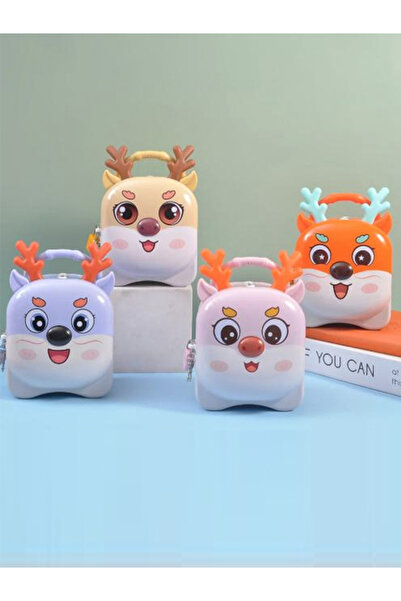 HepsiSepette Hayvan Figürlü Kilitli Çocuk Kumbarası Sevimli Tasarım