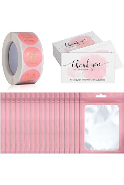 Outus بطاقات وملصقات شكر "شكرًا لك على دعم مشروعي الصغير" ورق ذهبي، قابلة لإع...