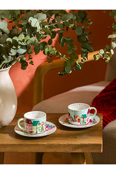 LC Waikiki Lcw Home Mixed Christmas Themed Coffee Cup Set for 2 People 115 ml