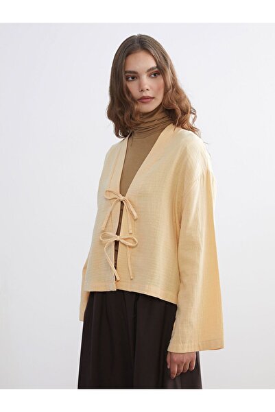 LC Waikiki Lcw Modest V Neck Oversized Muslin Women's Kimono