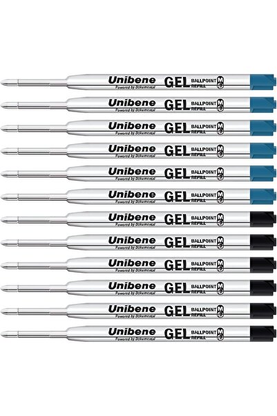Unibene Parker-style Gel Ink Refills 12-pack (0.7mm, 6 Blue & 6 Black)