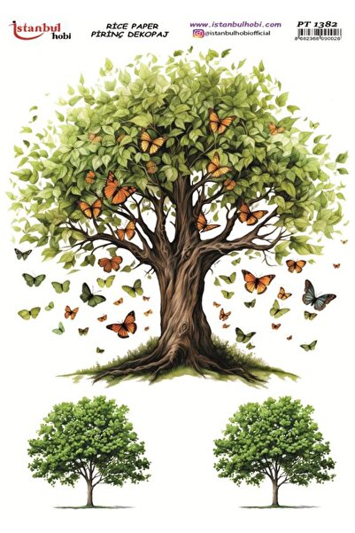 İstanbul Hobi ورق ديكور نحاسي 30×42 سم PT-1382 شجرة