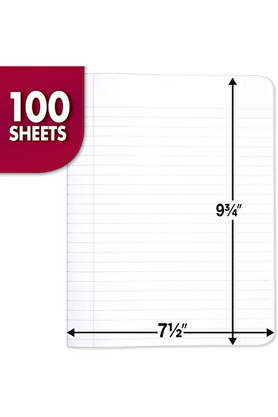 Mead Composition Notebook Pack of 3, Wide-Ruled 9-3/4×7-1/2 in, 100 Sheets, Black Marble