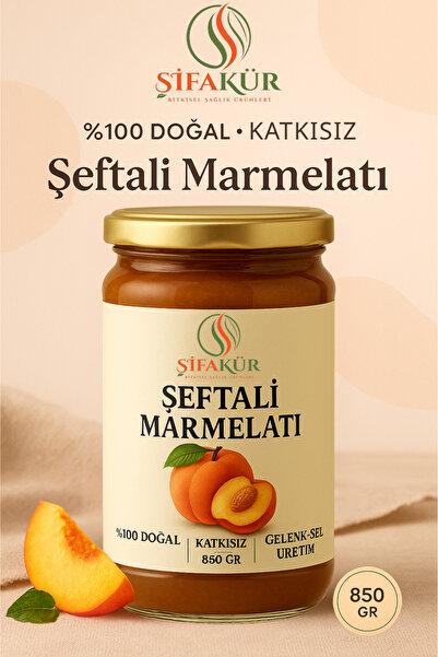 ŞİFAKÜR BİTKİSEL SAĞLIK ÜRÜNLERİ Şeftali Marmelatı 850 g | Katkısız, Şeker İlavesiz ve Geleneksel Üretim