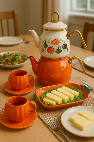 PEKPLUS Pumpkin-Shaped Serving Plate, Salad Plate