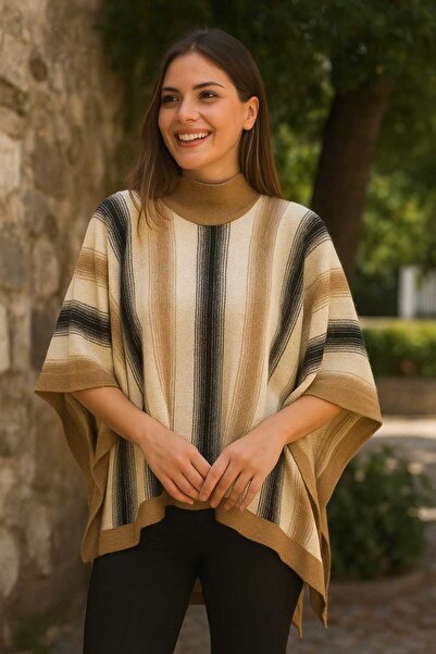 Tenra Women's Poncho Knitted Sweater Sleeveless One Size