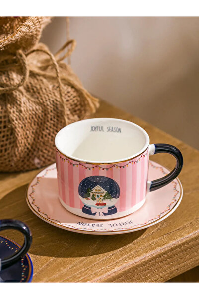 LC Waikiki Lcw Home Mixed Printed Porcelain Coffee Cup Set for 2 Persons 90 ml