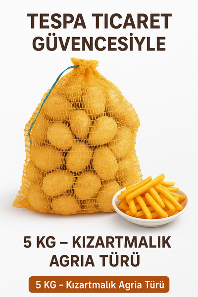Organikiste Tespa Ticaret Agria Kızartmalık Patates 5 Kg | Doğal Taze ve Lezzetli Ev Tipi Kızartmalık Patates
