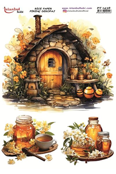 İstanbul Hobi ورق ديكور نحاسي 30×42 سم PT-1438 بلون العسل