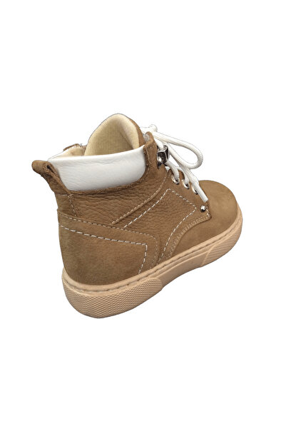 OrtopedikAL Ortopedikal1001 Ridente a Tan Suede Baby Boy Boots 100% Leather Zippered and Lace-Up