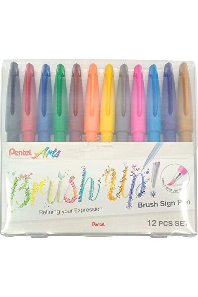 Pentel Brush-Style Lettering Pen Set - 12 Pack