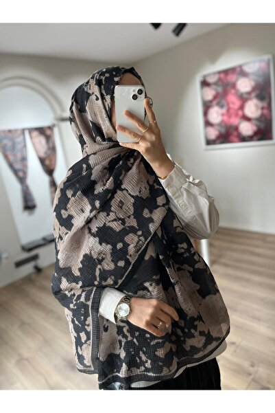 Merwiss Winter Haze Müslin Şal - Siya-Bej