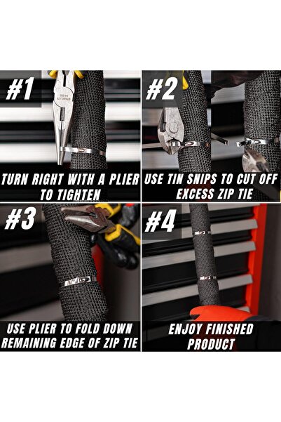 genernic SunplusTrade Stainless Steel Metal Zip Ties, 100 pcs, 29.9 cm