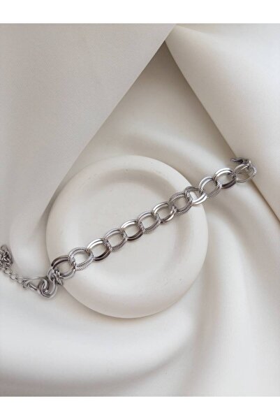 Minne Jewelry-Accessory سوار فضي اللون من الفولاذ - سوار فضي اللون من الفولاذ