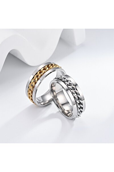 Kracer Silver ring with steel chain