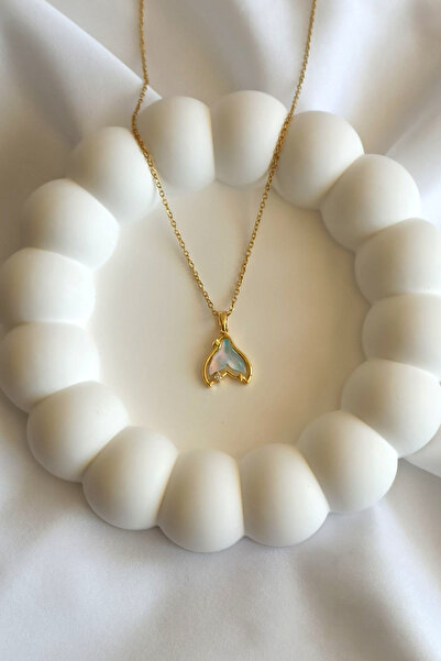 Tilde Çelik Balık Kuyruğu Kolye Zirkon Taşlı Deniz Kızı Temalı Kadın Kolye He...