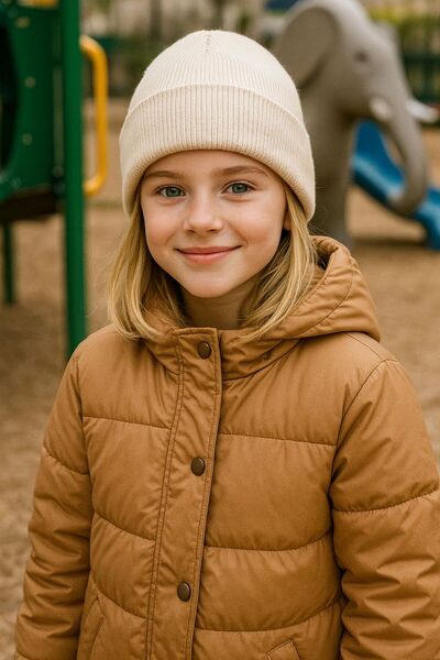 MARBERRY Beretă pentru fetiță bej basic 7-12 ani