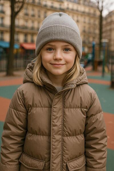 MARBERRY Beretă pentru fete gri închis basic 7-12 ani