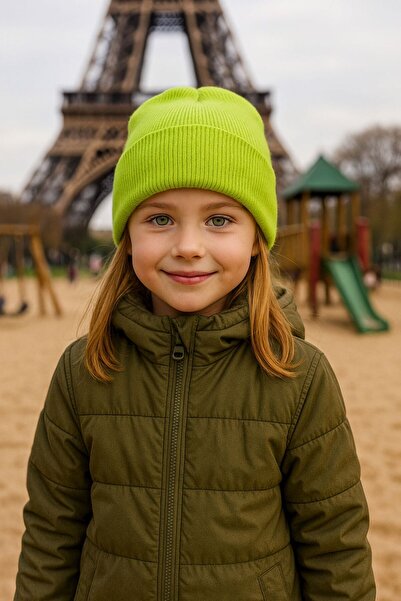 MARBERRY Beretă verde pentru fete basic 7-12 ani