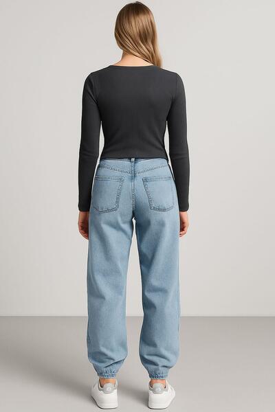 COTENCONCEPT Μακρυμάνικη μπλούζα με ριμπάκια με λαιμόκοψη καγιάκ