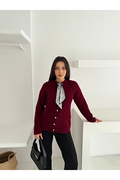 02Lady Fashion Cardigan tricotat cu nasturi, cu textura moale, cu detaliu de ...