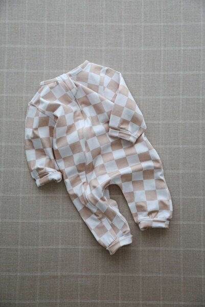 DoDo'S Baby 100% Organic Cotton Latte Checker Pattern Men's Soft Baby Sleeping Bag