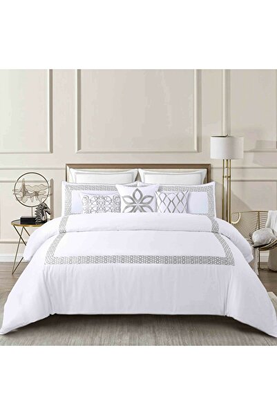 Orange Bed & Bath Folia | 100% Cotton Double Duvet Set, 11 Pieces