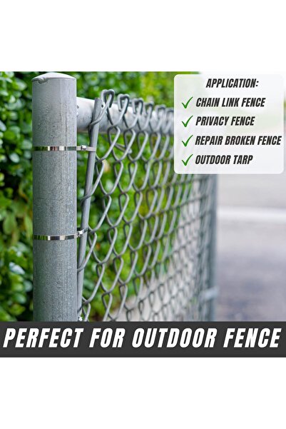 genernic SunplusTrade Stainless Steel Metal Zip Ties, 100 pcs, 29.9 cm