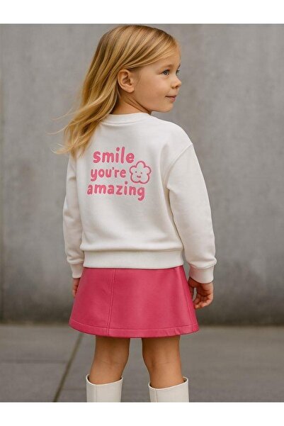 Zekids Girl's Cotton Floral Patterned Sweatshirt