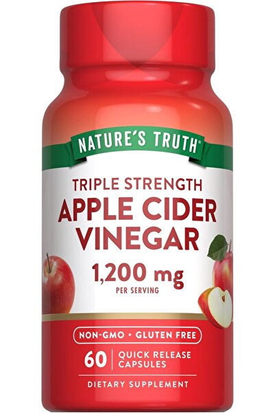 Nature's Truth كبسولات خل التفاح سريعة المفعول ثلاثية القوة، 1200 مجم، 60 كبسولة