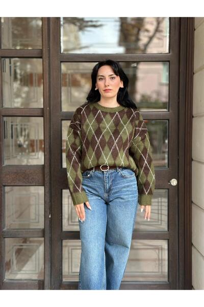 Betül Nayir Bearded Baklava Slice Sweater - Green