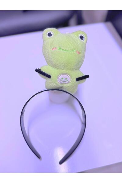 AresTokaAksesuar PENSLİ PERÇEM TUTAN ÇOCUK PELUŞ KURBAĞA TAÇ