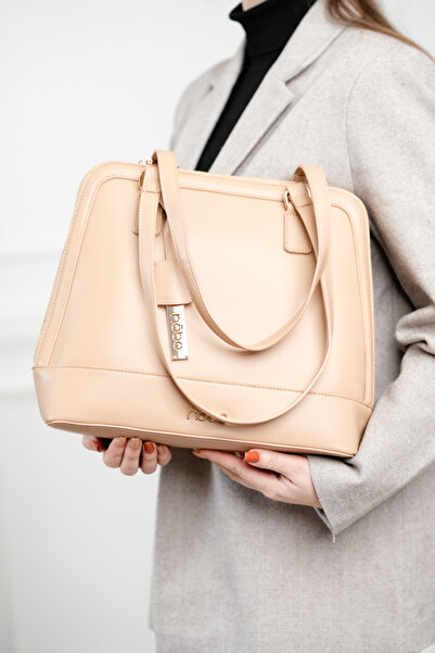 Nobo Elegant Women's Briefcase Bag Beige Leather NBAG-R0810-C015