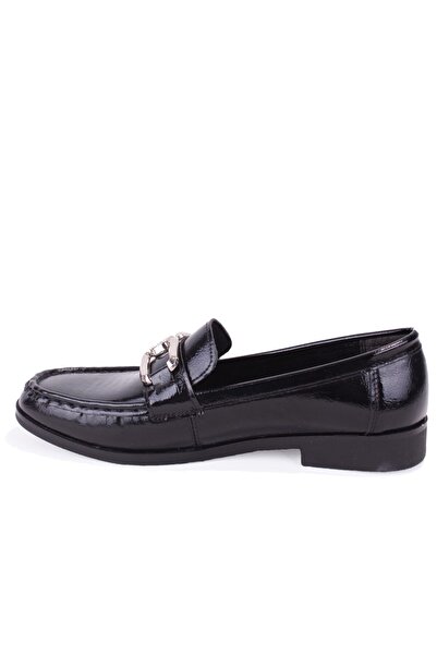 DAGOSTER Dza07-6826186 Black Patent Leather Casual Loafer Women's Shoes