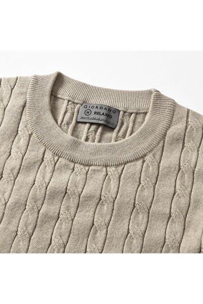 Giordano Men’s Cable Knit Crew Neck Long Sleeve Sweater