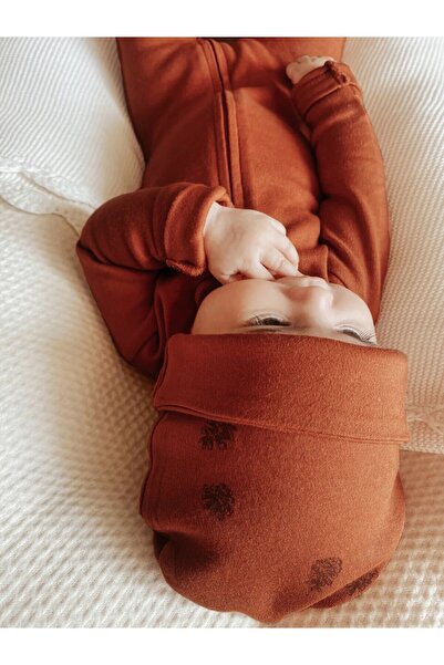 Lovedbaby Baby hat with 2 sides, 100% cotton, Cinnamon pinecone, 0-12 months