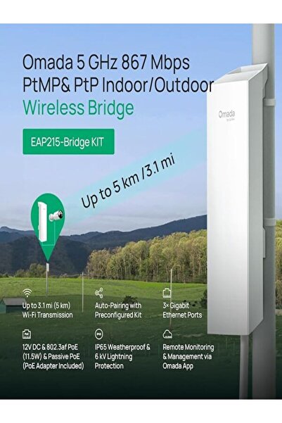 TP-LINK Omada EAP215-Bridge KIT |5 GH, 3 Miles|Mesh, MU-MIMO | SDN Integrated|Cloud Access&Omada App