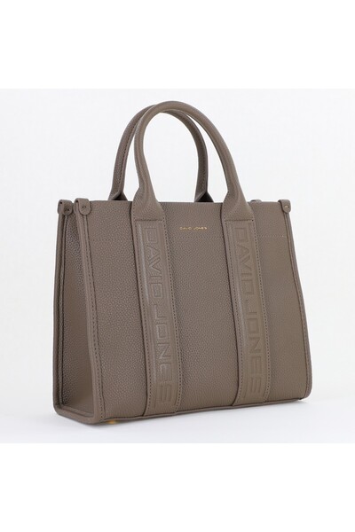 David Jones Geantă damă casual piele ecologică cu un compartiment taupe BS717...