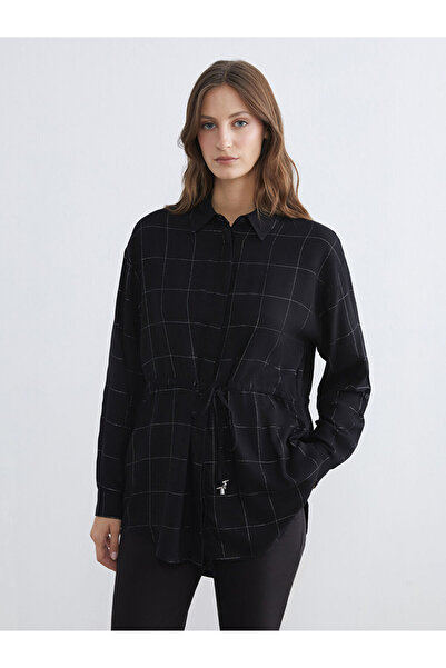 LC Waikiki Black Plaid Women's Shirt Tunic