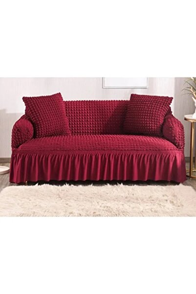 ARİFE HOME Bürümcük Stretch Fabric Sofa Cover, Three-Seater Sofa Cover 1 Piece, Cream Color