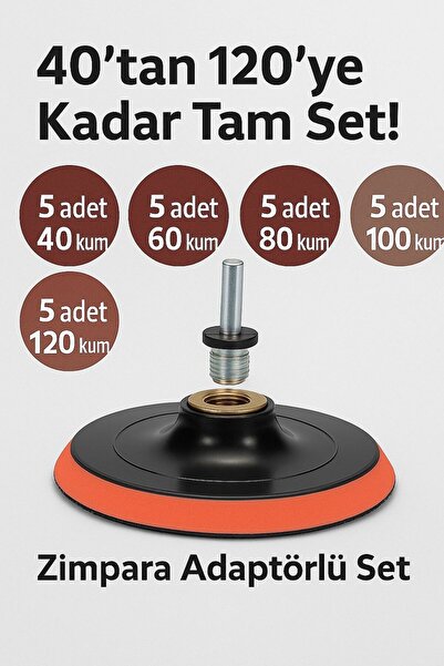 irişka cırt zımpara seti avuç taşlama seti 115 lik (25 adet zmpr) matkap cırt...