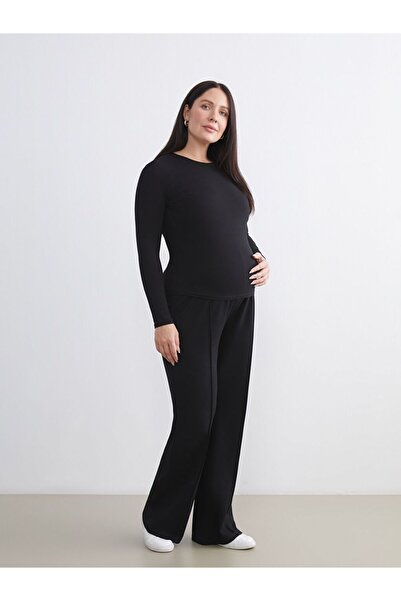 LC Waikiki LCWAIKIKI Maternity Maternity Sweatpants with Elastic Waist and Abdominal Panel