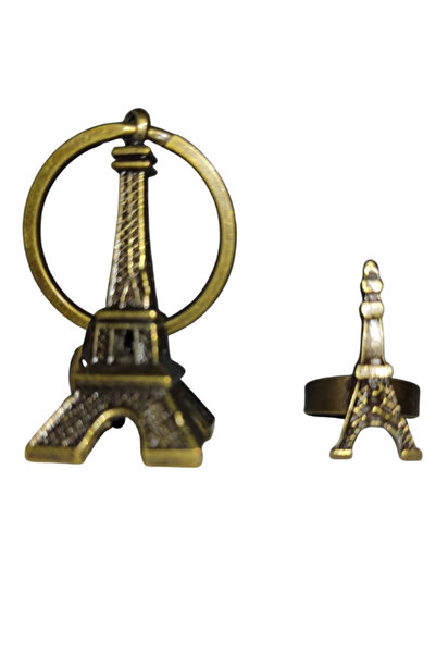 onyyapim Miniature Metal Eiffel Tower Decorative Ring and Keychain